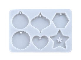 Molde silicona 6 colgantes diferentes 